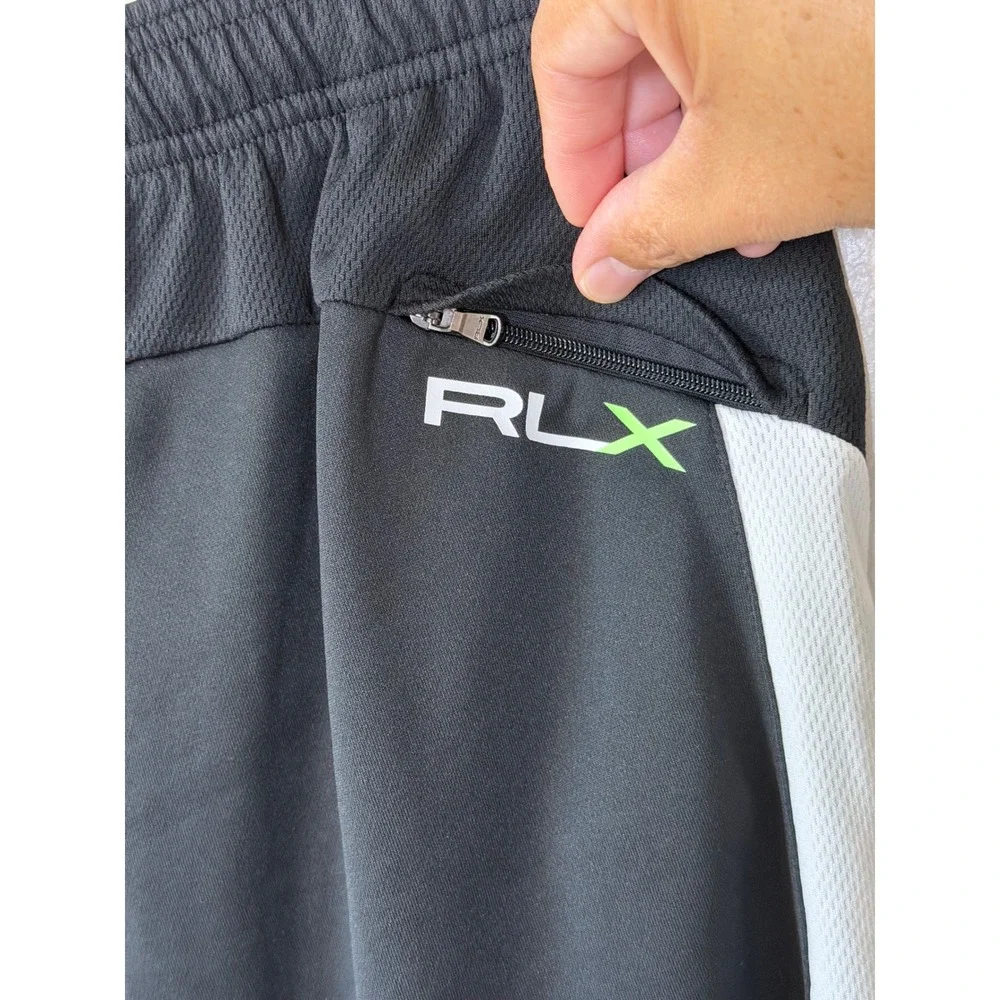Ralph Lauren RLX Men's XXL Black Athletic Performance Shorts Neon Green Light